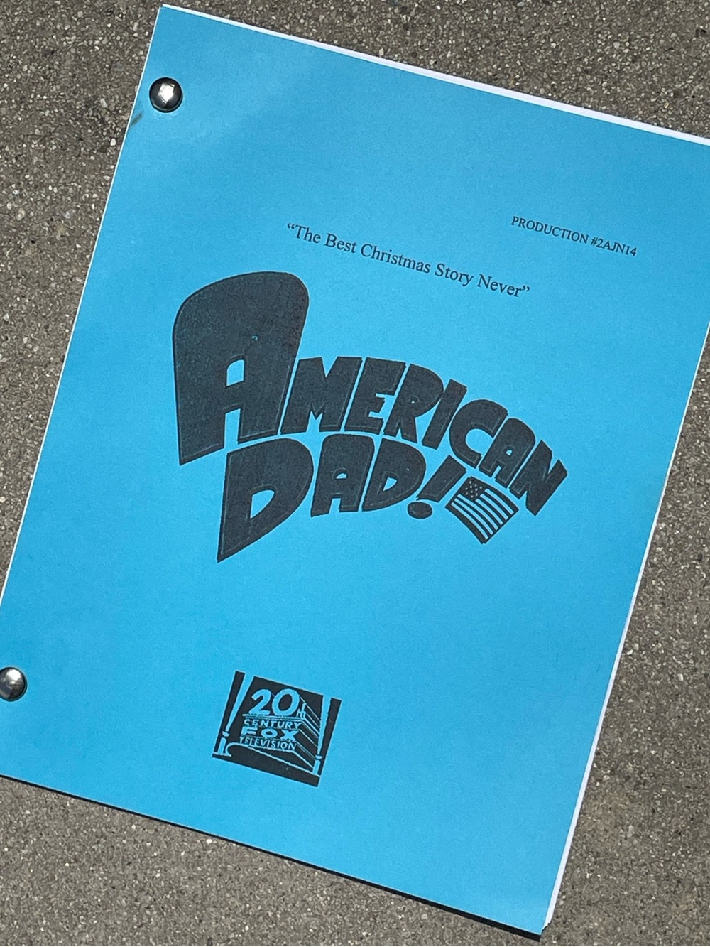 American Dad 2005 Production Used Table Draft Script The Best CHRISTMAS Never